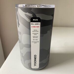 NEW! Corkcicle Gray Camo Mug 22oz.